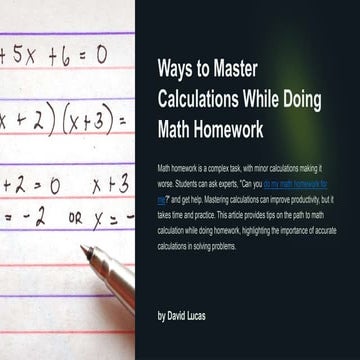Ways to Master Calculations While Doing Math Homework
