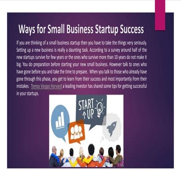 Ways for small business startup success