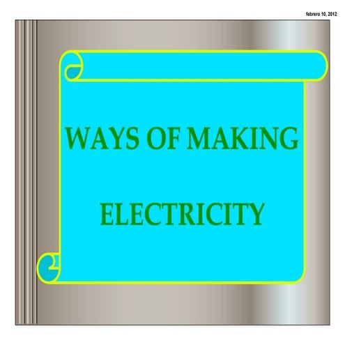 WAYS OF MAKING ELECTRICITY   year 6