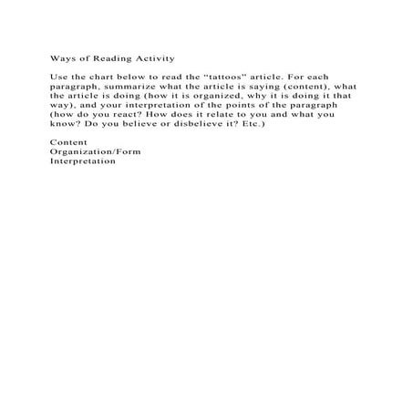Ways of Reading ActivityUse the chart below to read the tatto.docx