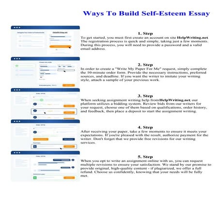 Ways To Build Self-Esteem Essay. Online assignment writing service.