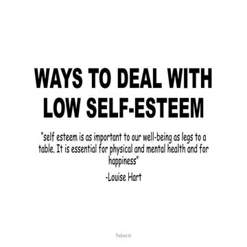 Ways to deal with low self esteem