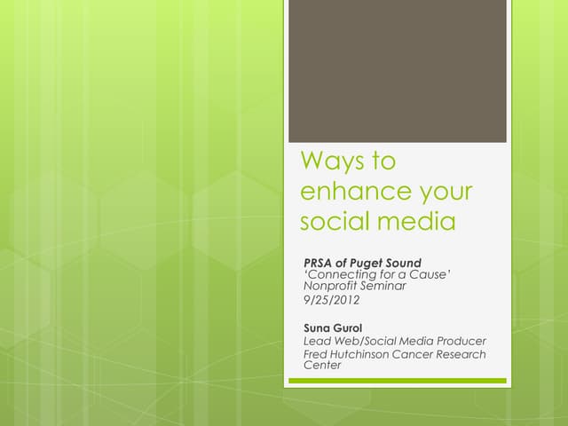 Ways to enhance your social media for nonprofits
