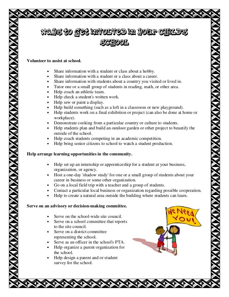 Ways to get involved in your child's school