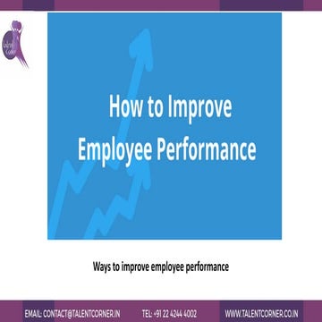 Ways to improve employee performance