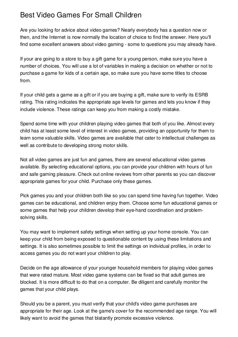 video games for small kids