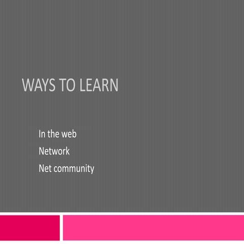 Ways to learn (marina mateu)