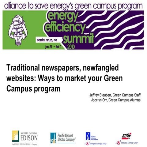 Ways To Market Green Campus Programs