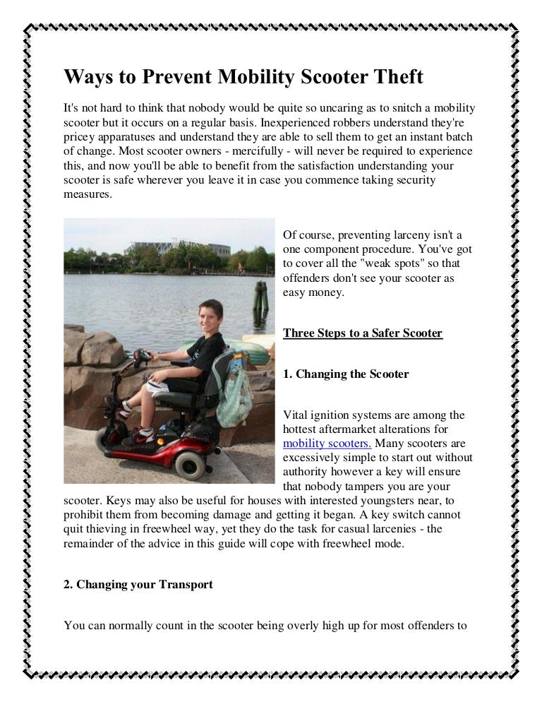 Ways to prevent mobility scooter theft