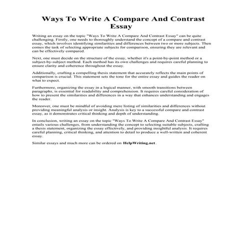 Ways To Write A Compare And Contrast Essay.pdf