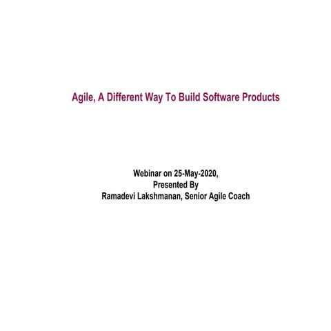 Way to Agile from Tradition - Agile Way