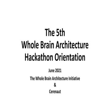 Introduction to the 5th Whole Brain Architecture Hackathon Orientation