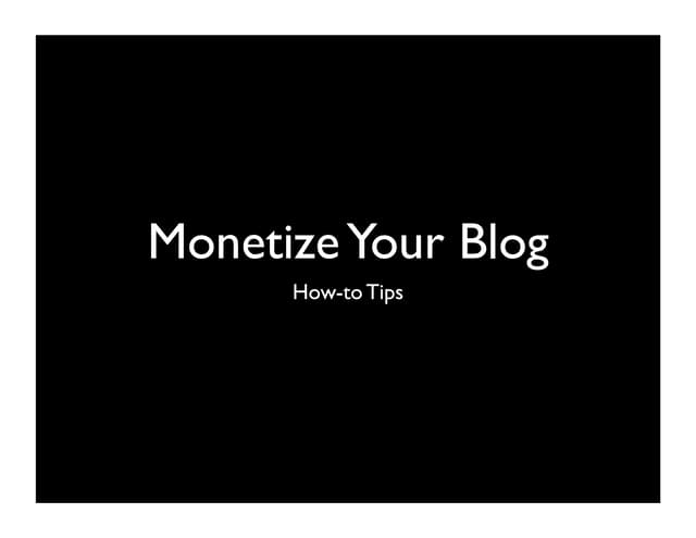Wine Bloggers Conference 2009 - Monetizing Presentation