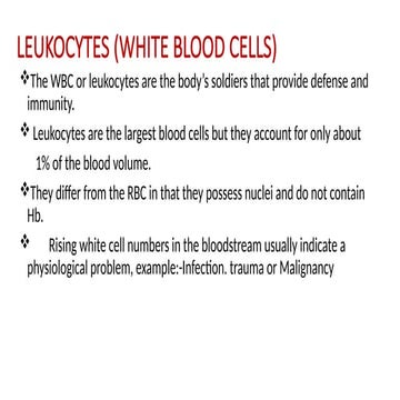 WBCS white blood cells wbc wbcs blood cells | PPTX