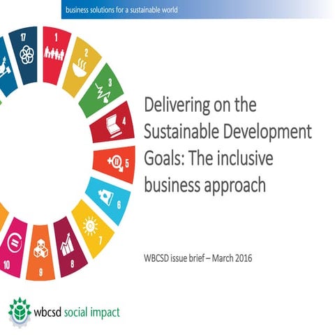 Delivering on the Sustainable Development Goals: The inclusive business ...