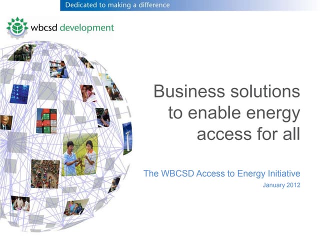WBCSD Access to Energy Initiative - Summary presentation