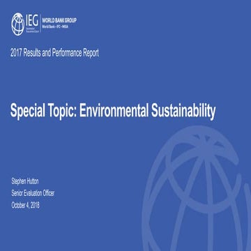 How is the World Bank Group Supporting Environmental Sustainability?