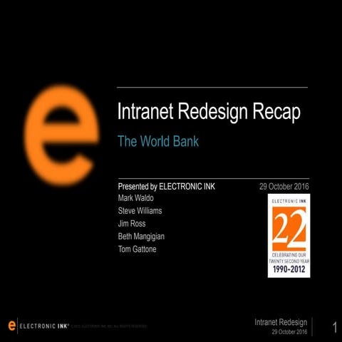 Intranet Strategy and Design Presentation