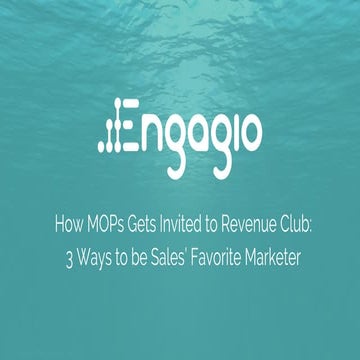 How MOPs Gets Invited to Revenue Club: 3 Ways to be Sales Favorite Marketer