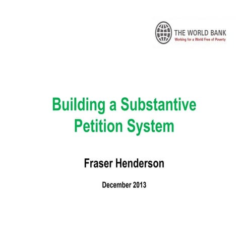 Building a substansive petition system