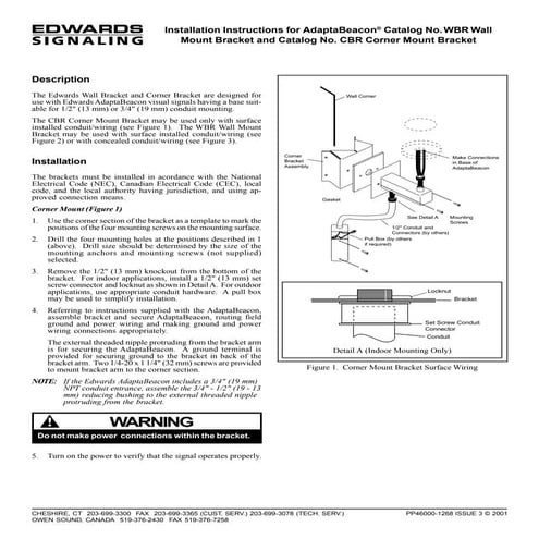 Edwards Signaling WBR Installation Manual | PDF