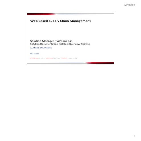 Wbscm solution documentation overview final v1.0 (notes pages) | PDF