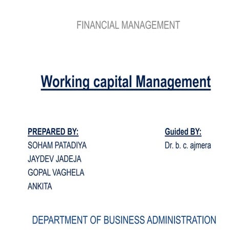 working capital management