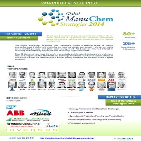Global ManuChem Strategies 2014 - Post Event Report