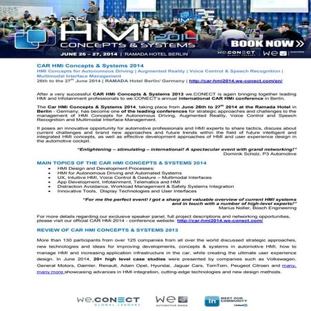 CAR HMi Concepts & Systems 2014 Preview