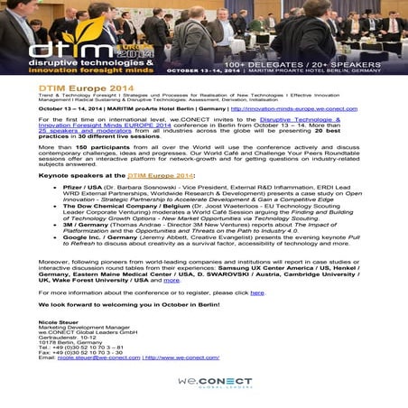DTIM Europe 2014 - Keynotes