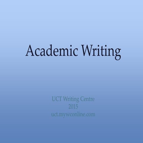 Academic writing workshop