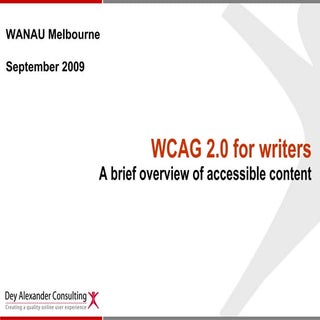 WCAG 2.0 for writers