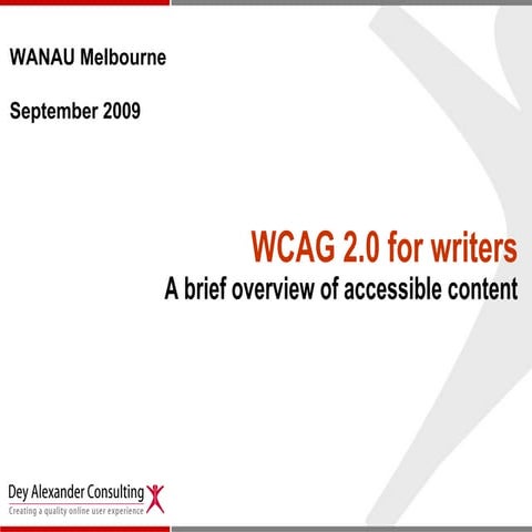 WCAG 2.0 for writers