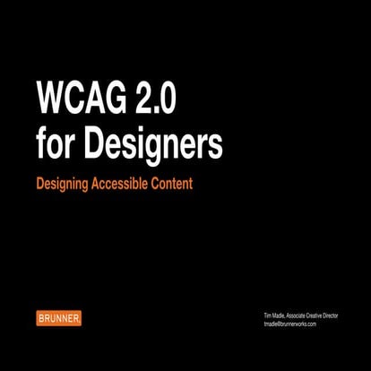 WCAG 2.0 for Designers | PPT