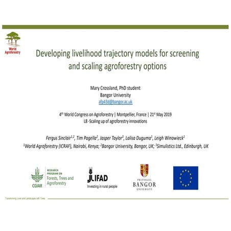 Developing livelihood trajectory models for screening and scaling agroforestr...
