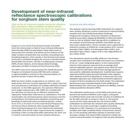 Development of near-infrared reflectance spectroscopic calibrations for sorgh...