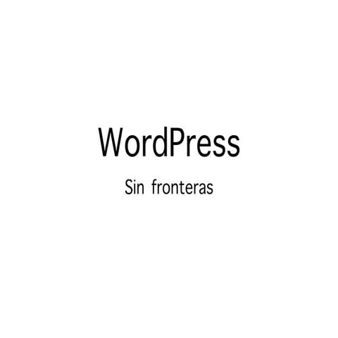 WordPress Sin Fronteras