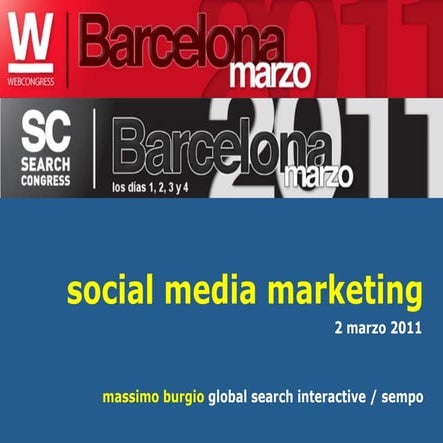 Massimo Burgio Web Congress Barcelona Social Media Marketing Workshop
