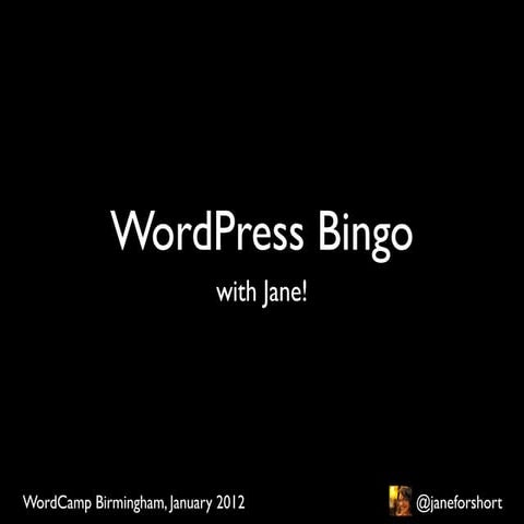 WordPress Bingo at WordCamp Birmingham 2012