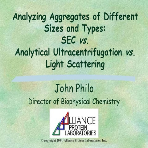 Analyzing Aggregates of Different Sizes and Types: SEC vs. Analytical Ultrace...