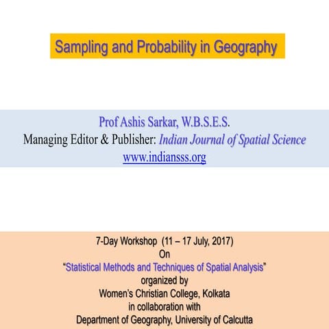 Sampling and Probability in Geography | PPT