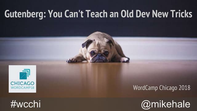 Gutenberg: You Can't Teach an Old Dev New Tricks - WordCamp Chicago 2018