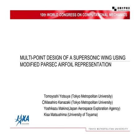 MULTI-POINT DESIGN OF A SUPERSONIC WING USING MODIFIED PARSEC AIRFOIL REPRESE...