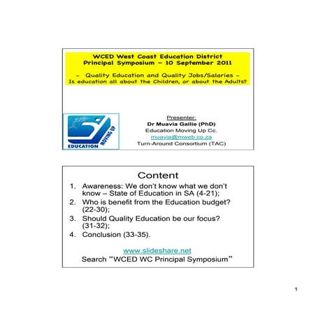 WCED WC Principal Symposium