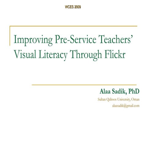 Improving Visual Literacy through Flickr