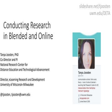 Conducting Research in Blended and Online Education