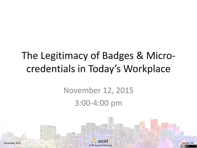 WCET legitimacy of badges for workforce skills november 2015