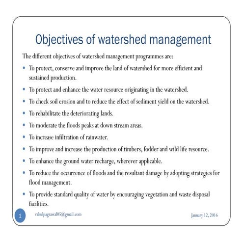 WCE -- watershed management