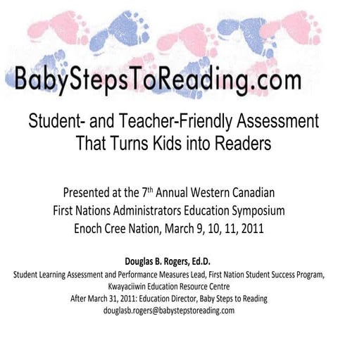 Wcfneas student and teacher friendly assessment of reading brief ppt