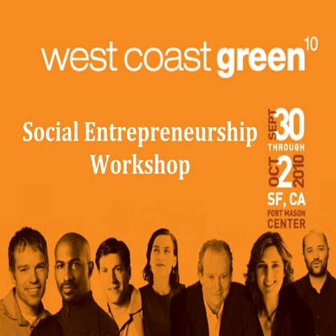SPECIAL EVENT Social Entrepreneurship Training: Developing Community Capital ...